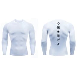 Sword Print Long Sleeve Compression Shirt for Men Athletic Quick Dry Tshirts Tops Gym Workout Running Baselayers Undershirts