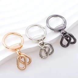 2 PCS Swivel Clasp Clip, Metal Lobster Claw Clasps, Swivel Clasp with Key Rings for Keychain Making, DIY Crafts