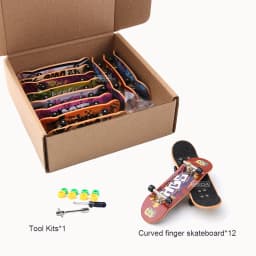 Finger Skateboard Shallow Concave Double Upturned Blister Card Package Fingerboard with Metal Bridge Competitive Fingertip Toy