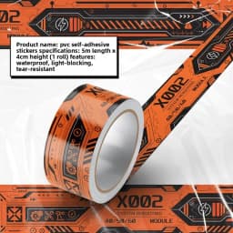 Cyberpunk Theme DIY Decorative Tape Sticker Mecha Style Washi Tape for Scrapbooking Bicycle/Skateboards/Suitcases/Fish Tanks
