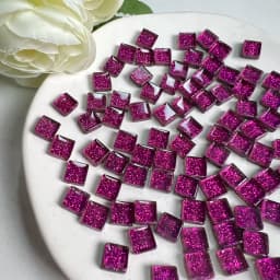 Mosaic Tiles for Crafts Blue Shine Assorted Color 50pcs Glass Glitter Mosaic Supplies Pieces Bulk Square Shape Home Decoration