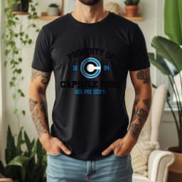 100% Cotton Capsule Corp T-Shirt Anime Retro Style Oversized Breathable Casual Short Sleeve