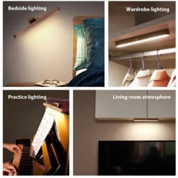 LED Mirror Front Lamp Magnet Adsorption Mirror Screen Vanity Lamp Rotation Wood Color Night Light for Bedroom Makeup