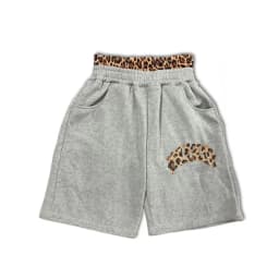 High Street Summer Fashion Leopard Print Letter Patchwork Double Waistband Shorts Y2K American HipHop Loose Straight Rock Slacks