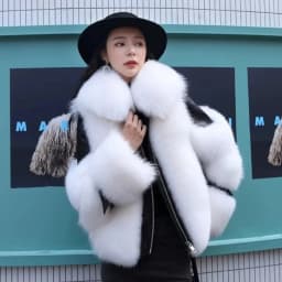 2025 Winter New Imitation Fox Fur Grass Jacket for Women Short Fashion long sleeves Motorcycle Jackets Women's Zipper Outwear