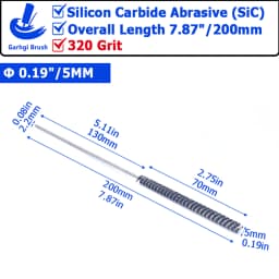 320Grit Cylinder Hone Ball Brush Tool Silicon Carbide Metal Engine Valve Guides Deburring Carbon Removal Crosshatching Polishing
