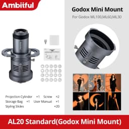 Ambitful AL20 Focalize Conical Snoot Optical Condenser Art Special Shaped Beam with for Mini Bowens Godox Yongnuo Zhiyun Mount