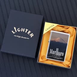 Marlboro Creative and Personalized Grinding Wheel Kerosene Lighter Gift Box World-famous Scenic Spots Men's Gift Wholesale