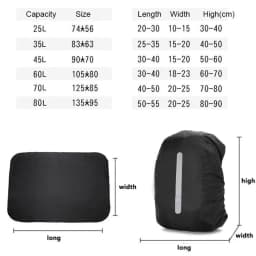 KoKossi 20L-80L Backpack Rain Cover Outdoor Hiking Camping Waterproof Bag Cover Dustproof Cover Lightweight Durable Reflective