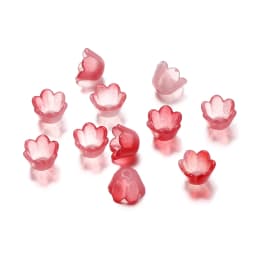 50Pcs Gradient Flower Acrylic Beads Bellflower Spacer Beads Caps for DIY Charms Bracelets Jewelry Making Findings Accessories