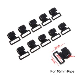 【YY26】10Pcs Outdoor Camping Tent Snap Clip Hooks Black Plastic Lanyard Hooks in 9–25mm Sizes for Awning & Caravan