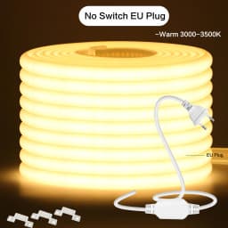 220V COB LED Strip Light With Switch/Dimmer Plug Super Bright 288LEDs/M IP65 3000K 4000K 6000K High Quality Indoor Outdoor Decor