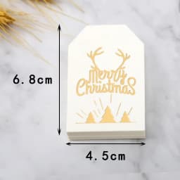 50pcs Merry Christmas Gift Tags Red White Paper Cards Labels Xmas New Year Party Bags Boxes Packaging Hang Tag Navidad Supplies