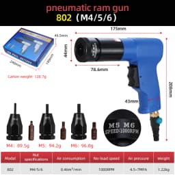HIFESON Pneumatic Rivet Gun Nuts Riveter Air Rivet Nut Tool Automatic Insert Nut Gun M3 M4 M5 M6 M8 M10 M12 Screws Installation