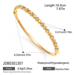 Uworld Delicate Crystal Bangle For Women Minimalist 18K Gold Plated Stainless Steel Bangle Party Wedding Fashion Jewelry Gift