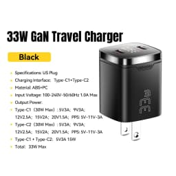 Essager 33W GaN USB C Charger Digital Display PD Fast Charging For iPhone 13 12 Max Pro iPad For Xiaomi Poco Samsung Charger Es