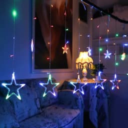 3.5m 138 LED Icicle Star Fairy Lights String Lantern Wreath Curtain Star Wedding Home Christmas Party New Year Decoration Lamp