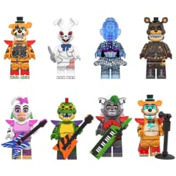 Cute Cartoon Game Figure Bricks Freddy Bonnie Chica Miniatures Kawaii Bonnie Bear Desktop Ornament Birthday Party Favors Gift