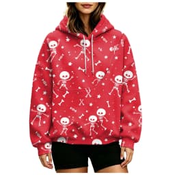 Women Fall And Winter Hoodie With Pet Pouch Oversized Pocket Colorful Halloween Print Sweatshirt Women Sweater Zipper Pockets
