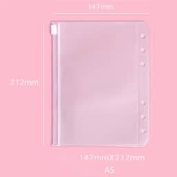 A5 A6 A7 Loose-leaf Index Notebook Inner Page Bag With Binder Rings Holes File Holder Transparent Loose Leaf Pouch Organizer