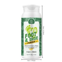 Foot Deodorizing Powder Contains Corn Starch, Silica, And Lemon for a Refreshing, Long-Lasting Fragrance; Shoe Deodorant Powder.