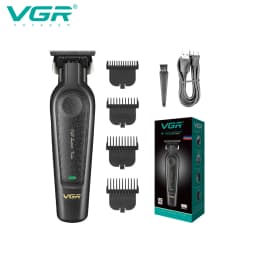 VGR V-197 High-End Professional Hair Clipper with Metal Leather Body Hair Trimmer with 7000 RPM Oil Head Carving and Push Cuttin