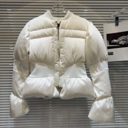 DEAT 2026 Winter New Items Fashion Women's Thread Waist Design Warm Jacket Casual Solid Color Zipper Cotton Padded Coat 11A01161