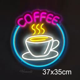 Coffee Neon Sign Custom Coffee Cup LED Neon Light Dimmerable USB Powered Decor Bar Cafe Restaurant Party Window Hanging Gift
