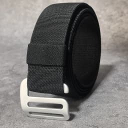 (Widened version) Aluminum alloy buckle nylon elastic waistband 3.8CM elastic belt men's hiking canvas belt extended version