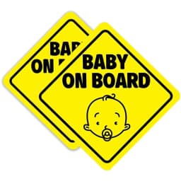 2 Pack Baby on Board Sticker for Cars (Magnetic) - Baby on Board Magnet Car on Board Sign - Reflective Safety
