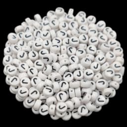 7mm 50Pcs Acrylic 26 English Letter Flat Round Beads Black on white DIY Crafts Necklace Bracelet Pendant For Jewelry Making