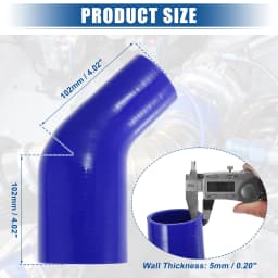 UXCELL 45 Degree 51mm-63mm 70mm-76mm ID 4Ply Car Elbow Reducer Silicone Hose Coupler Intercooler Tube Intake Piping