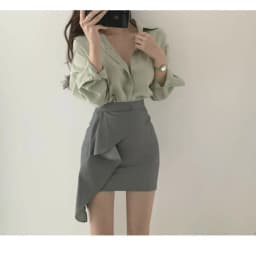 Spring High Waist Bodycon Skirt Versatile Slimming Hong Kong Style A-Line Skirt Women's Fashion Anti-Light Walking Skirt
