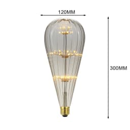 TIANFAN Vintage Led Bulb Starry Firework Edison Bulb 3W AC85-265V E27 Transparent Glass Warmth Glow Decorative Light Bulb