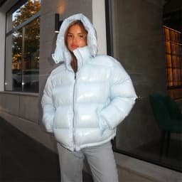 Fashion Glossy Padded Jacket Women's Solid Hooded Long Sleeve Zipper Warm Down Coat 2026 Autumn Winter New Lady Casual Outerwear