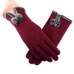 Women Plush Button Double Layer Cotton Touch Screen Driving Gloves Winter Cashmere Thicken Full Finger Cycling Warm Mittens G82