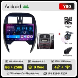 Android 16 Car Radio Player 9Inch For NISSAN Micra K13 March K13 2013-2017 Carplay Autoradio Auto Screen No 2din DVD 4G WIFI