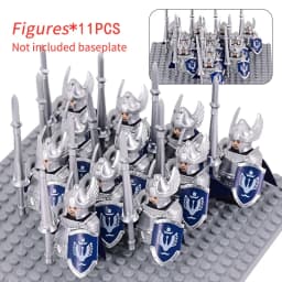 MOC Medieval Dwarf Warrior Elves Knights LOTR Figures Building Blocks Accessories Armor Shield LOTR DIY Toys for Children Gift