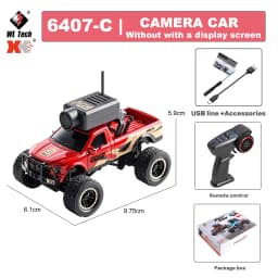 WLtoys 6407 6407-C 1/64 RC Camera Car 4x4 Off-road Big-wheel Climbing Crawler 2.4G Remote Control with Display Screen Vehicle