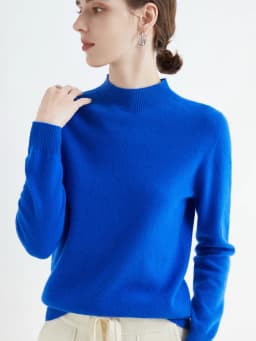 First-Line Seamless Women's Half-Turtleneck 100% Pure Wool Sweater Solid Color Long Sleeve Pullover Knitted Bottoming Sweater