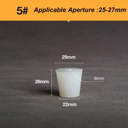 2PCS Silicone Stopper White Semi-transparent With 8mm Holes Tapered Reusable Lab Seal Stoppers Suitable for Test Tubes Flasks