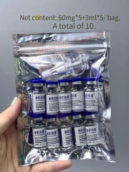 GHK-Cu 99% Blue Copper Peptide Freeze-Dried Powder 60/200mg Anti Wrinkle Plump Firm Skin Fade Lines Repair Barrier Set