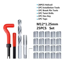 XCAN Thread Repair Kit M3 M4 M5 M6 M8 M10 M12 M14 Screw Thread Inserts For Restoring Damaged Threads Repair Tools Drill Bit