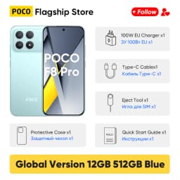 Original POCO F8 Pro Global Version 5G Smartphone Snapdragon 8 Elite 6.59" AMOLED Display 50MP 6210mAh Battery 100W HyperCharge