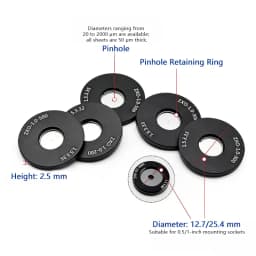 Optical Laboratory Precision Pinhole Diameter Ø30/40/50/75 μm Spatial Filter System Accessories 0.5–1 Inch