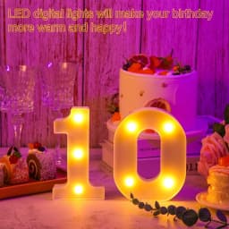 1pc 6.3inch Decorative LED Lamp White Plastic Marquee Number Light up Sign Neon For Home Wedding Party Birthday Holiday Decor