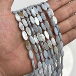 Oval Colorful Shell Beads Rice Shape Natural Mother of Pearl Shell Spacer Beads for Jewelry Making DIY Craft Accessories 15"