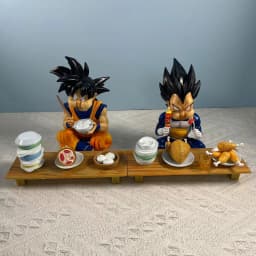 Anime Dragon Ball Z GK a bowl of good rice dining gobbler Vegeta Goku Eating Pvc Action Figures Collection Model Toys Gifts