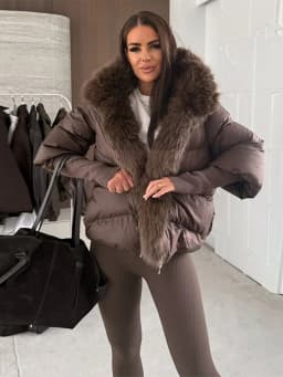 Women's Jackets Coat Hooded Fur Patchwork New Outwear Knitted Cuffs Zipper Female Fashion Elegant Solid Short Coat For Ladies