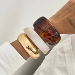 Salircon 3 Style Trendy Exaggerated Resin Wide Bangle Women HipHop Gold Color Geometric Heavy Metal Bangles Bracelet Men Jewelry